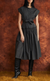 AKIKO DRESS - BLACK MICRO STRIPES