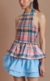 BIRA TOP - PEACH TARTAN