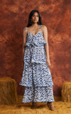 ACAPULCO MAXI DRESS - BLUE BRUSHSTROKE
