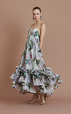 KENYA LONG DRESS - GREEN FLORAL (PRE-ORDER)