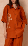 IAGO POLO w/ EMBROIDERY - SAFFRON