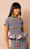 APULIA TOP - PURPLE PLAID