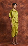 ASMARA DRESS - KEY LIME SATIN