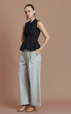 BRISBANE TOP - BLACK CHALK STRIPES