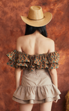 IBIZA TOP - BROWN GEO FLORAL