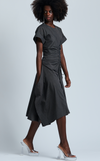 HAITI DRESS - BLACK MICRO STRIPES