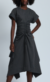 HAITI DRESS - BLACK MICRO STRIPES