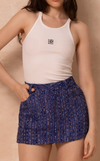CITA SKORT - BLUE TWEED