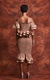 VENEZIA MIDI SKIRT - LATTE SATIN