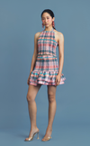 VENEZIA MINI SKIRT - PEACH TARTAN