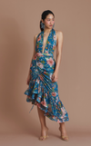 GUYANA SKIRT - BLUE FLORAL