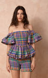 ROMA BUBBLE TOP - PURPLE PLAID (PRE ORDER)