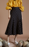 MIKO SKIRT - BLACK GOLD POLKA