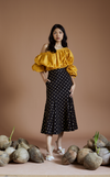 MIKO SKIRT - BLACK GOLD POLKA
