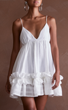 KENYA DRESS - WHITE LACE STRIPES