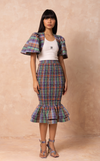 VENEZIA MIDI SKIRT - PACIFIC PLAID