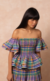 ROMA TOP - PURPLE PLAID
