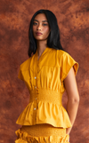 UTAH TOP - MUSTARD POPLIN