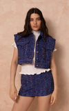 KARI VEST - BLUE TWEED