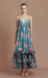 KENYA LONG DRESS - BLUE FLORAL (PRE-ORDER)