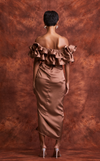 ANDORA TOP - CACAO SATIN