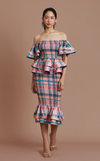 ROMA TOP - PEACH TARTAN