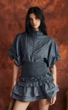 CAMIA TOP - DARK GRAY CHAMBRAY