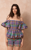 ROMA BUBBLE TOP - PURPLE PLAID (PRE ORDER)