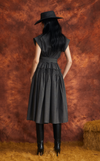 AKIKO DRESS - BLACK MICRO STRIPES