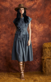 AKIKO DRESS - DARK GRAY CHAMBRAY