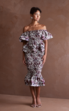 VENEZIA MIDI SKIRT - BROWN FLORAL