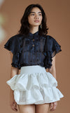 DOLOR TOP - STRIPES MIDNIGHT POLKA