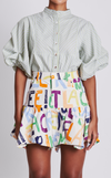 CAMIA TOP - GREEN STRIPES