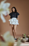 DOLOR TOP - STRIPES MIDNIGHT POLKA