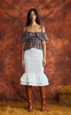 VENEZIA MIDI SKIRT - WHITE VISCOSE