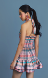 BERLIN TOP - PEACH TARTAN