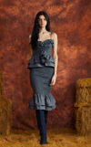 VENEZIA MIDI SKIRT - DARK GRAY CHAMBRAY