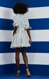 GOBI DRESS - BLUE CORDED STRIPES