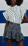 SLEEVELESS CAMIA TOP - BLUE CORDED STRIPES