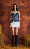NAMIBIA TOP - BLUE GINGHAM