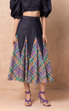 CANBERRA SKIRT - PURPLE PLAID DENIM