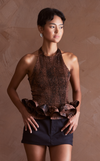 BERINA TOP - BROWN SPLATTER