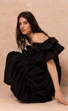 ISADORA TOP - BLACK POLKA