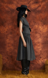 AKIKO DRESS - BLACK MICRO STRIPES