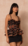 NAMIBIA TOP - BLACK BAROQUE