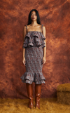 VENEZIA MIDI SKIRT - SANGRIA LEAVES