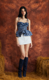 NAMIBIA TOP - BLUE GINGHAM