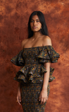 ROMA TOP - BLUE PAISLEY