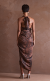 FLORA SKIRT - BROWN SPLATTER