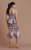 VENEZIA MIDI SKIRT - PEACH TARTAN